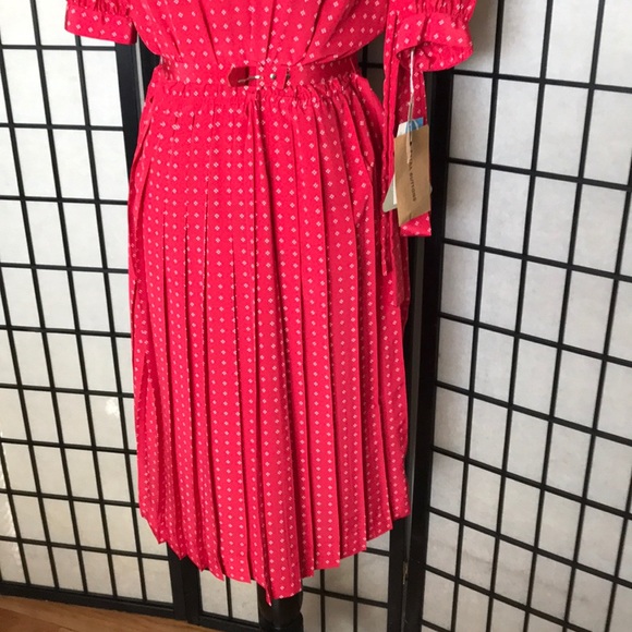 Vintage Silk Colorful Bright Retro Rockabilly Coastal Western overlay pleated - Picture 4 of 15